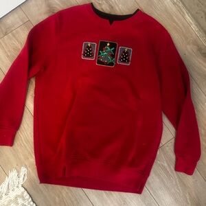 Festive Red Women's Crewneck Top